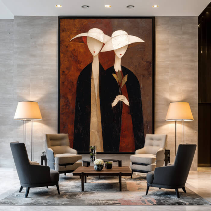 Shadows of Modigliani - Modern Abstract Figurative Wall Art