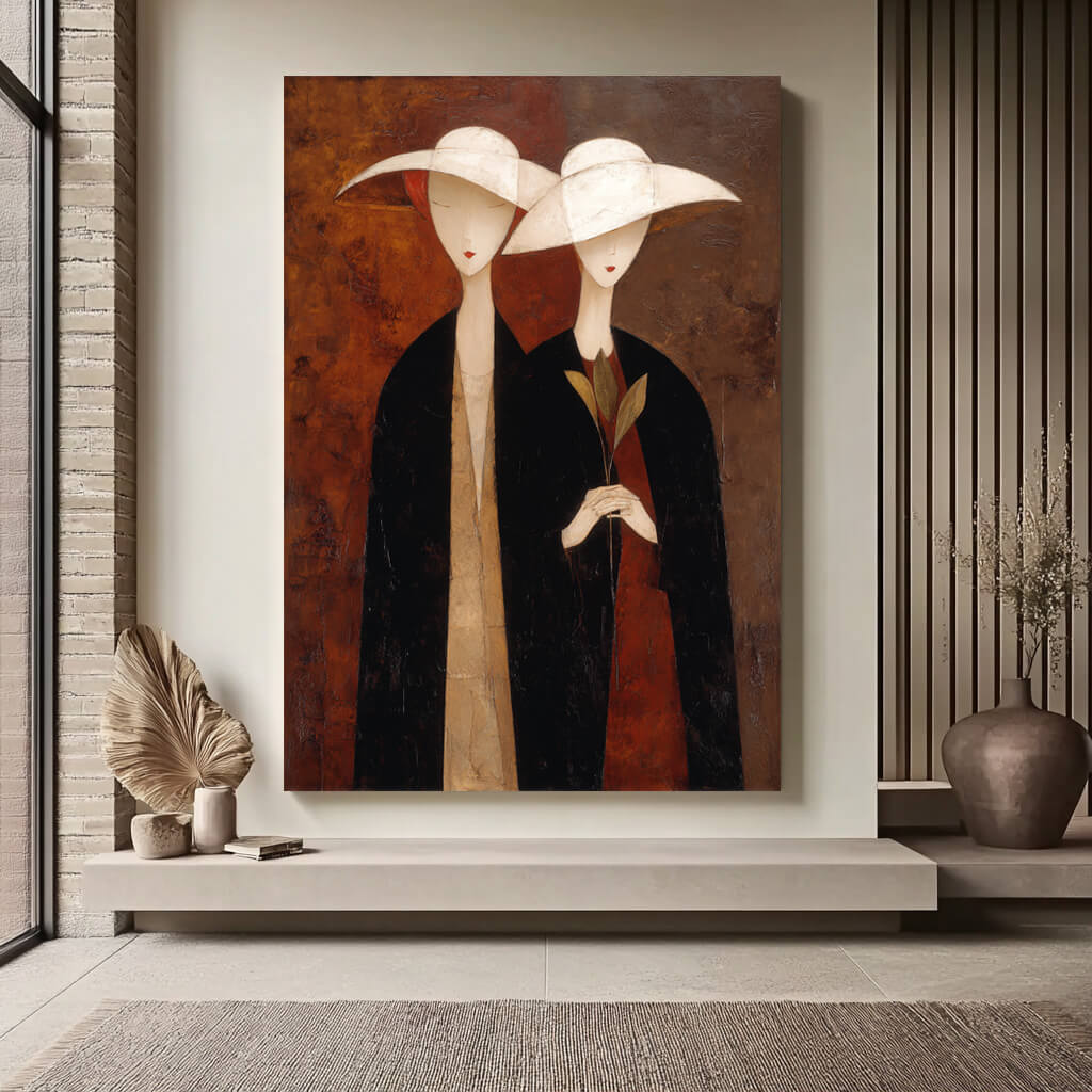 Shadows of Modigliani - Modern Abstract Figurative Wall Art