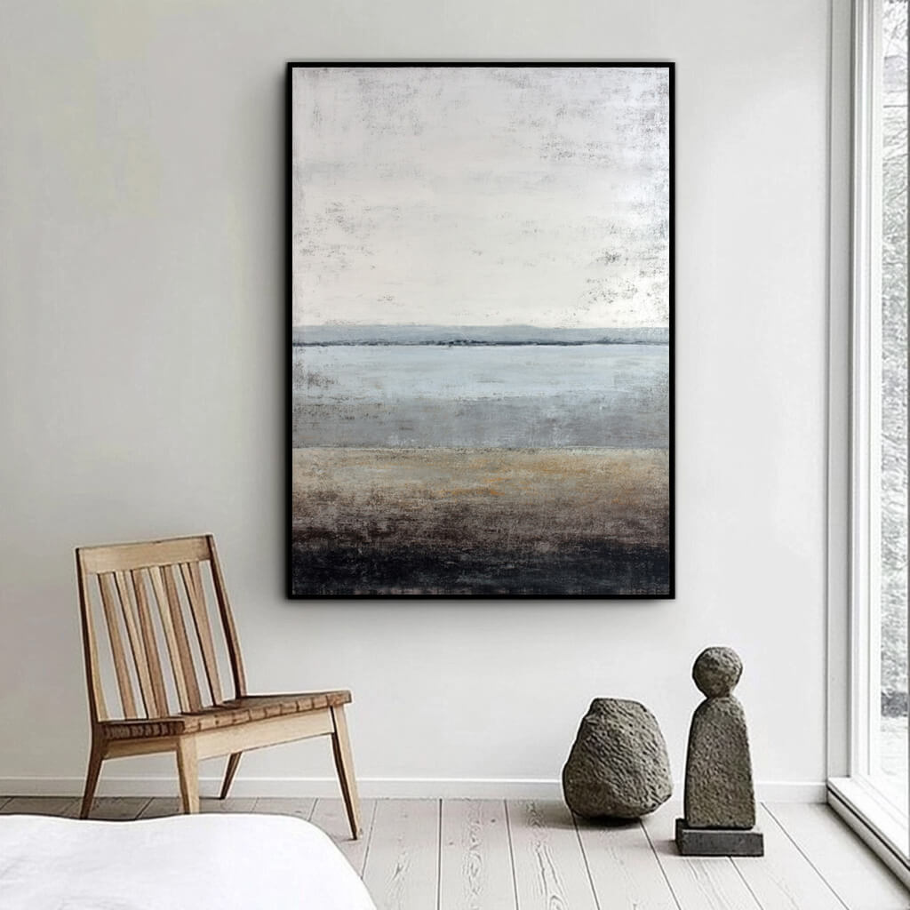 Shallow Shore Impression - Modern Abstract Horizon Wall Art