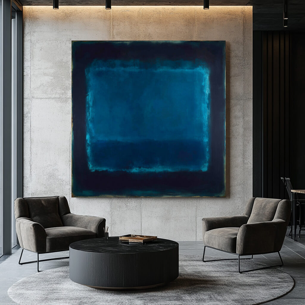 Silent Blue Echoes - Large Abstract Blue Color Field Wall Art