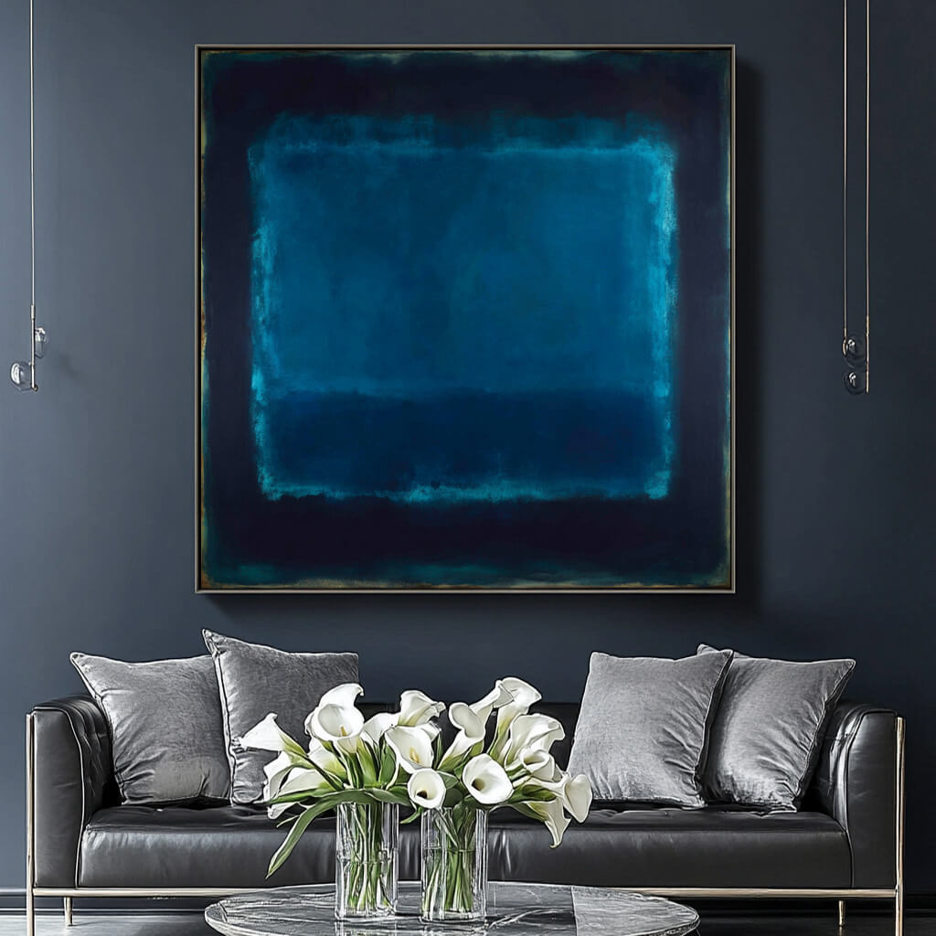 Silent Blue Echoes - Large Abstract Blue Color Field Wall Art