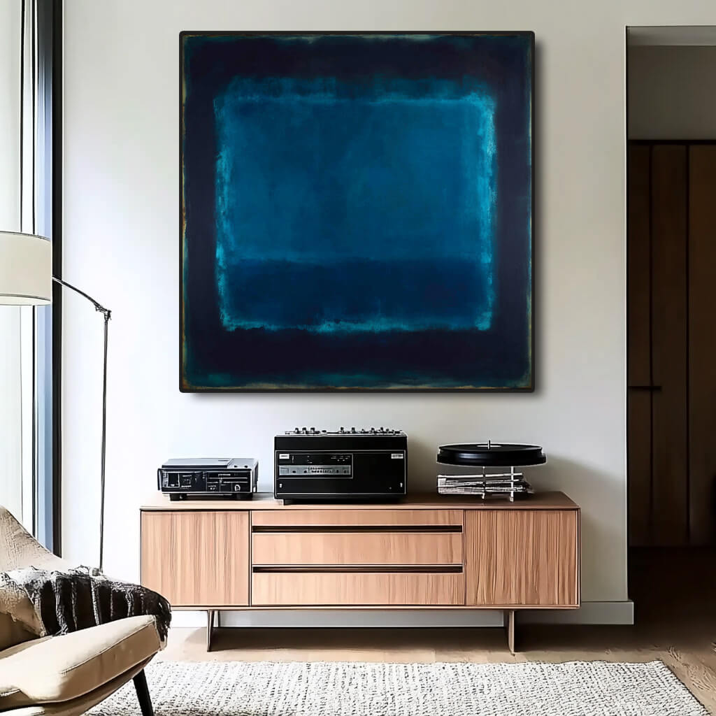Silent Blue Echoes - Large Abstract Blue Color Field Wall Art