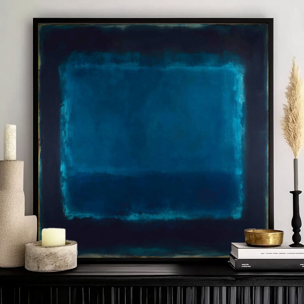 Silent Blue Echoes - Large Abstract Blue Color Field Wall Art