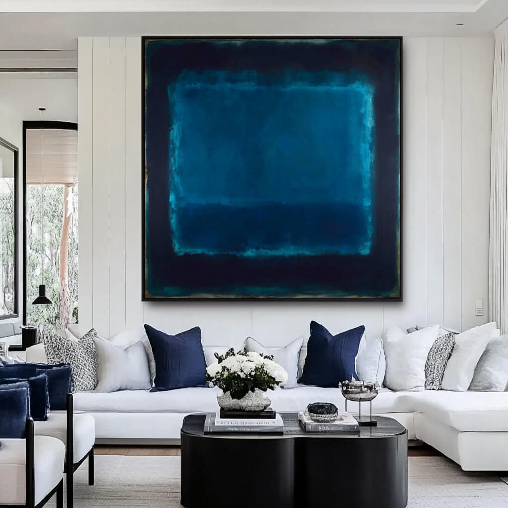 Silent Blue Echoes - Large Abstract Blue Color Field Wall Art