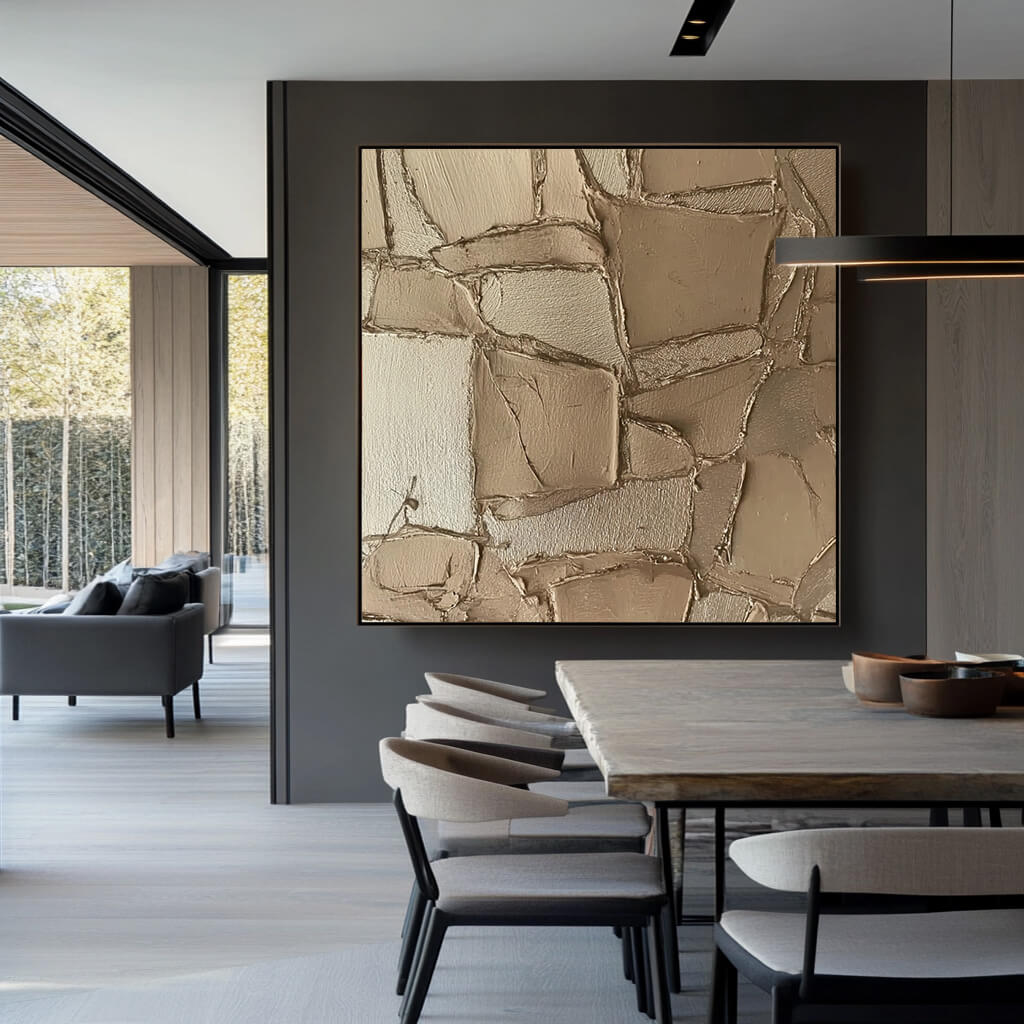 Silent Folds - Large Abstract Hand Painted Wabi Sabi Wall Art