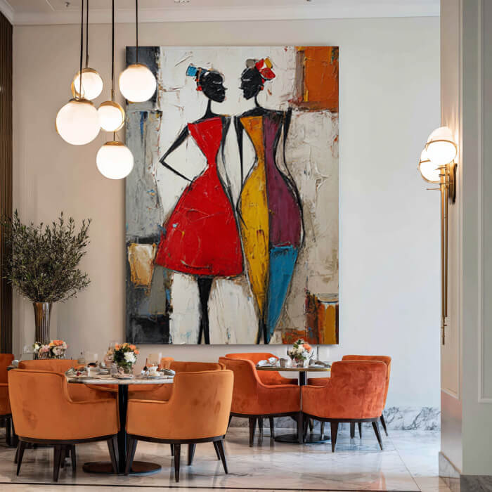 Sketch of Intimacy - Large Modern Minimalist Abstract Figure Oil Painting