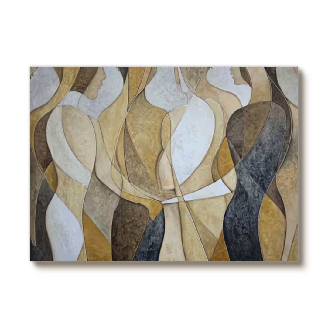 Souls Woven in Light - Large Modern Female Group Portrait Wall Art
