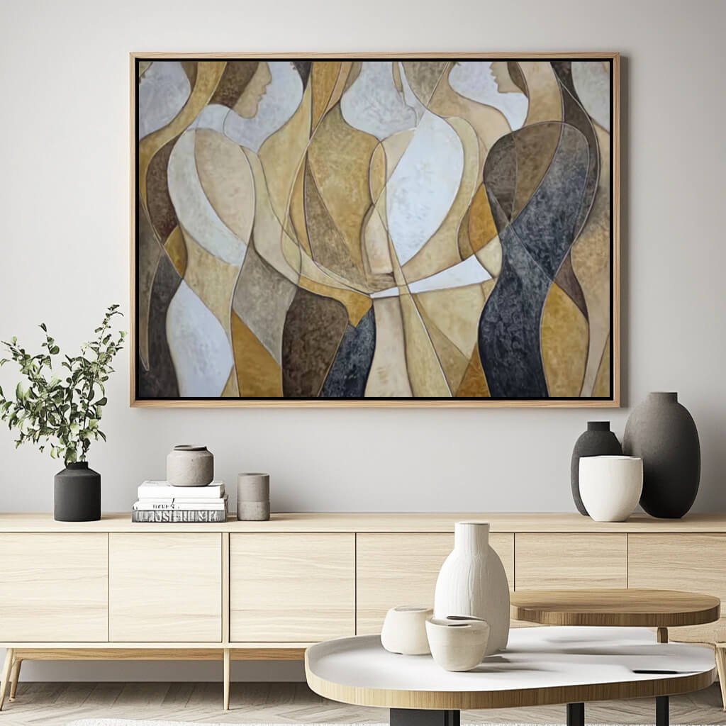 Souls Woven in Light - Large Modern Female Group Portrait Wall Art