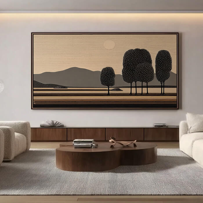 The Combed Horizon - Large Wabi Sabi Abstract Landscape Wall Art