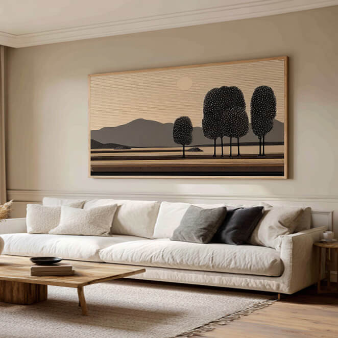 The Combed Horizon - Large Wabi Sabi Abstract Landscape Wall Art