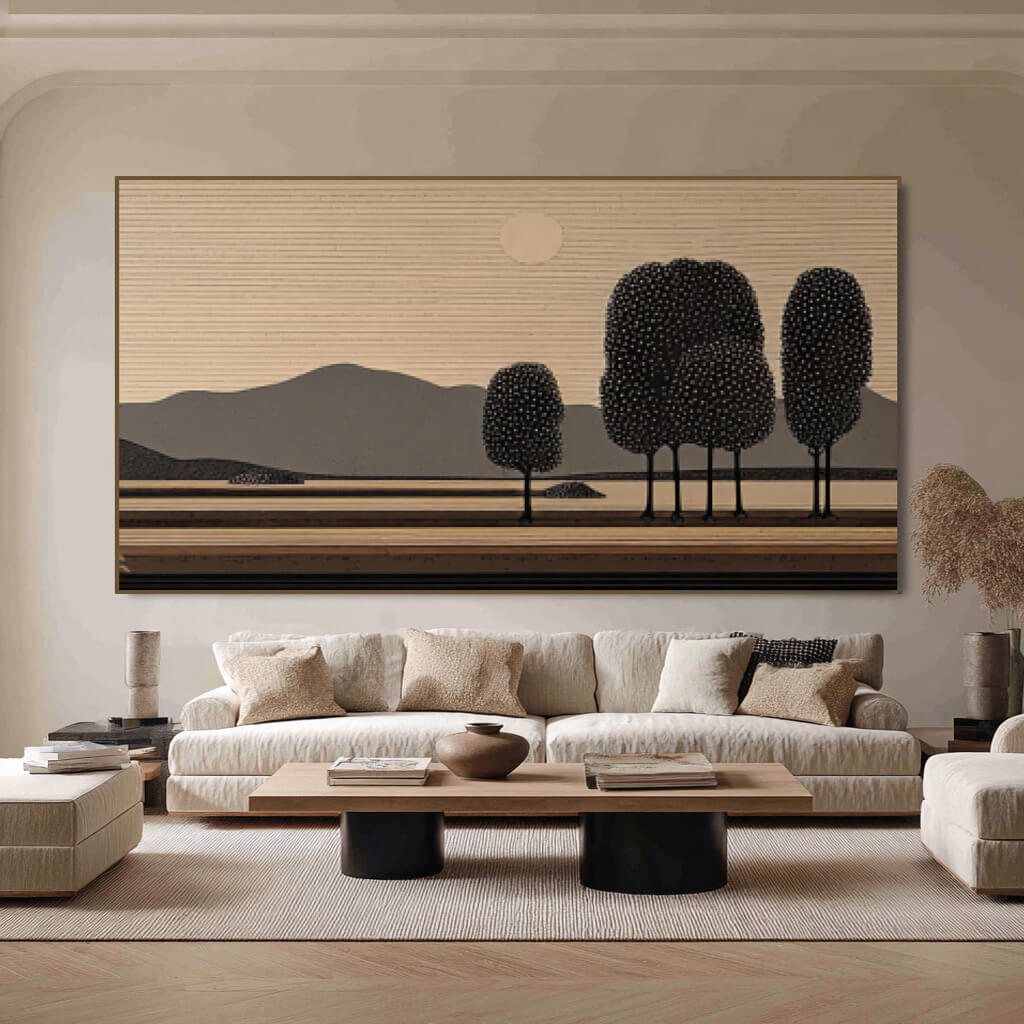 The Combed Horizon - Large Wabi Sabi Abstract Landscape Wall Art