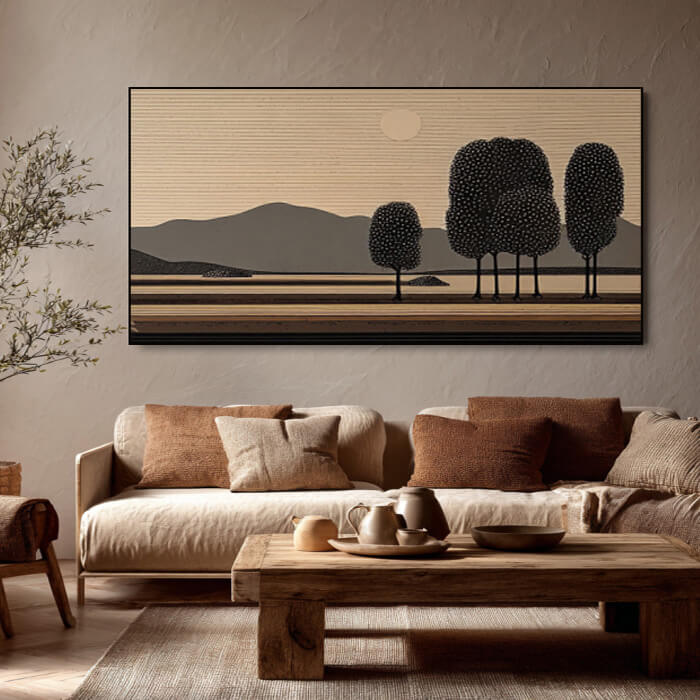 The Combed Horizon - Large Wabi Sabi Abstract Landscape Wall Art