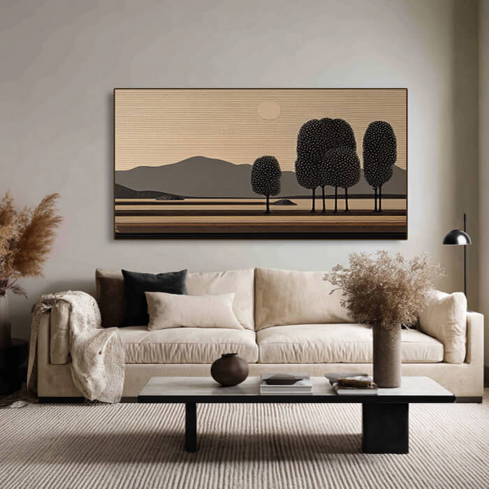 The Combed Horizon - Large Wabi Sabi Abstract Landscape Wall Art