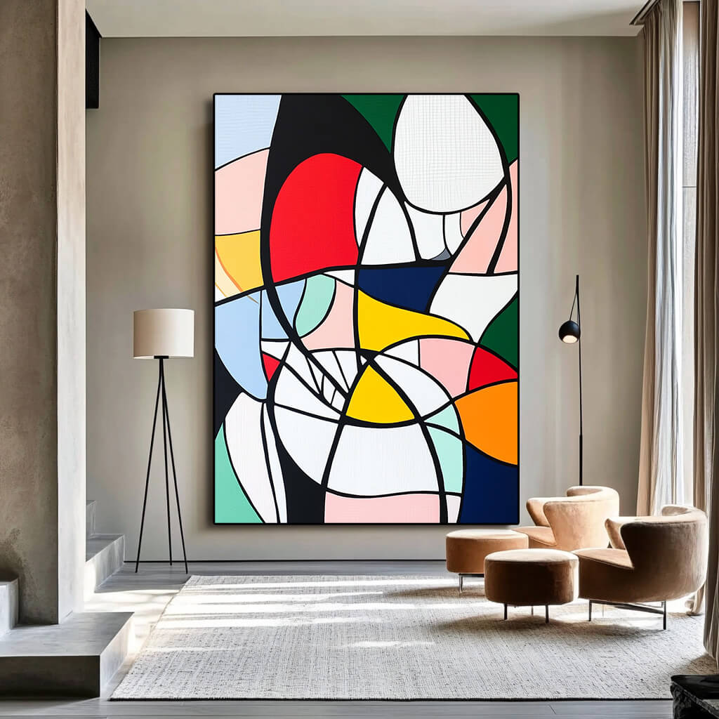 The Deconstructed Venus - Large Hand Painted Pop Art Multicolor Block Wall Art