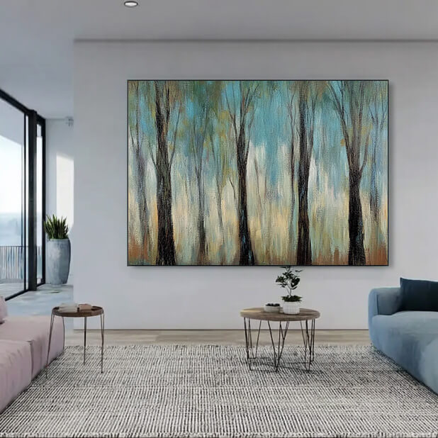 The Ethereal Forest - Large Modern Abstract Forest Oil Painting