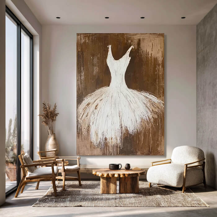 The Fluid Tutu - Large Modern Ballet Theme Abstract Wall Art