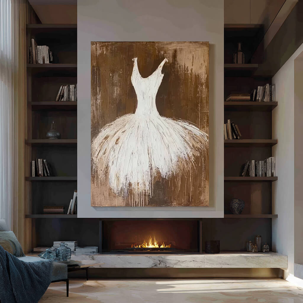 The Fluid Tutu - Large Modern Ballet Theme Abstract Wall Art