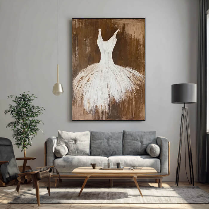 The Fluid Tutu - Large Modern Ballet Theme Abstract Wall Art