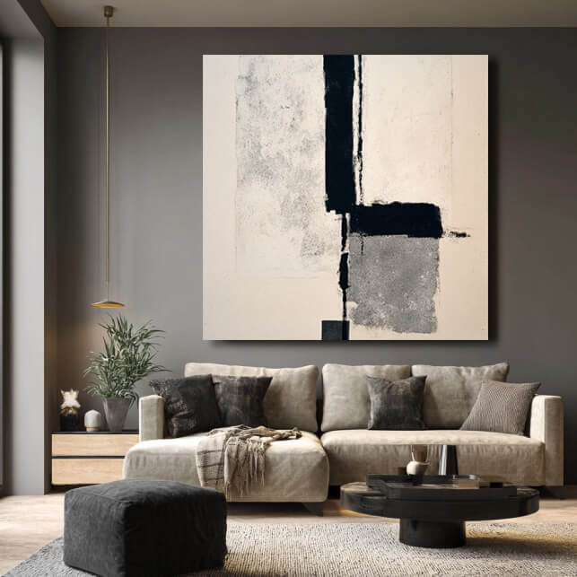The Fulcrum of Balance - Large Wabi Sabi Geometric Abstract Wall Art