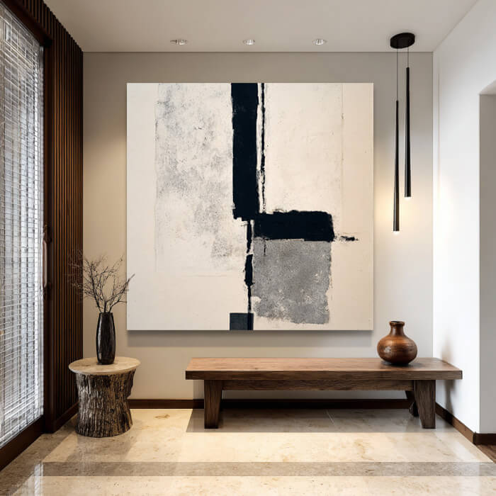 The Fulcrum of Balance - Large Wabi Sabi Geometric Abstract Wall Art