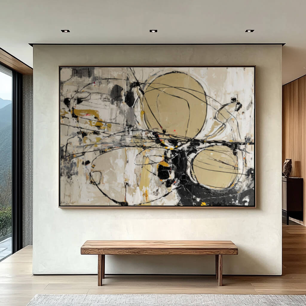 The Golden Trajectory - Large Modern Minimalist Abstract Geometric Wall Art