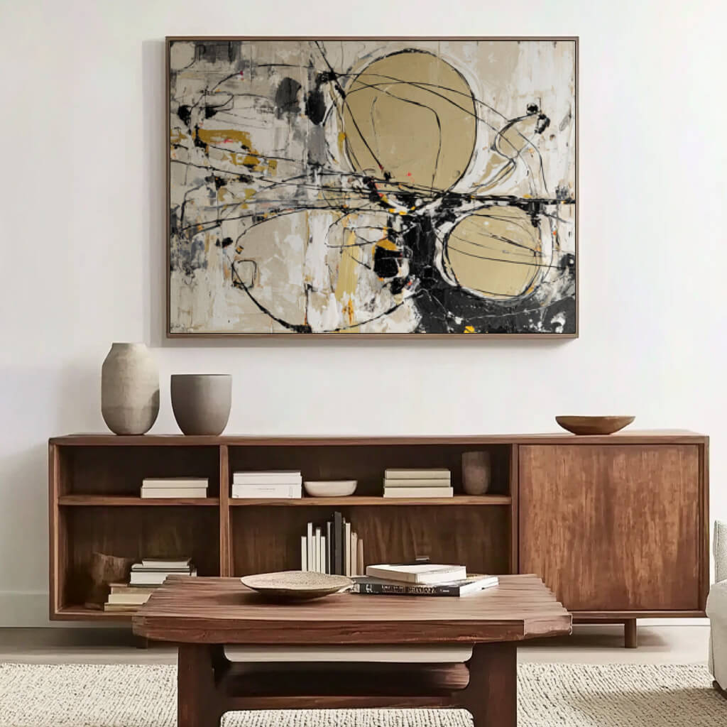 The Golden Trajectory - Large Modern Minimalist Abstract Geometric Wall Art