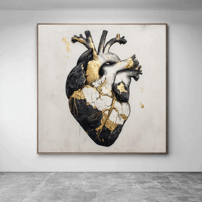 The Immortal Chamber - Hand painted Abstract Heart Wall Art