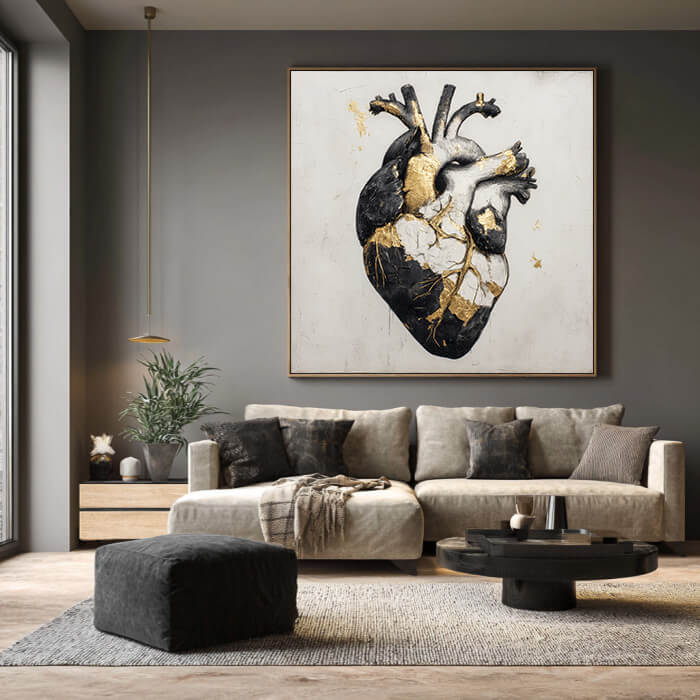 The Immortal Chamber - Hand painted Abstract Heart Wall Art