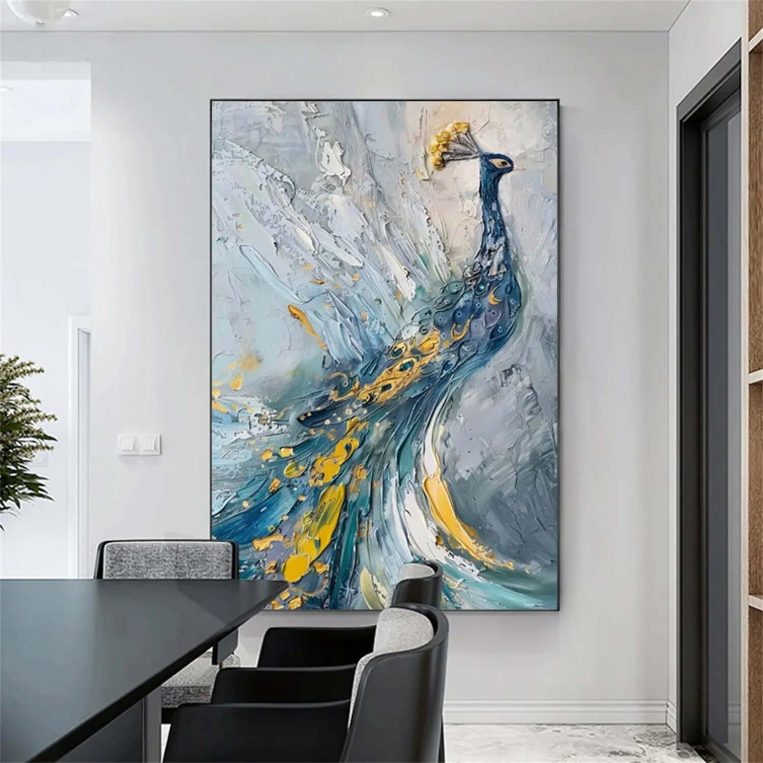 The Plume Parade - Abstract Peacock Canvas Art