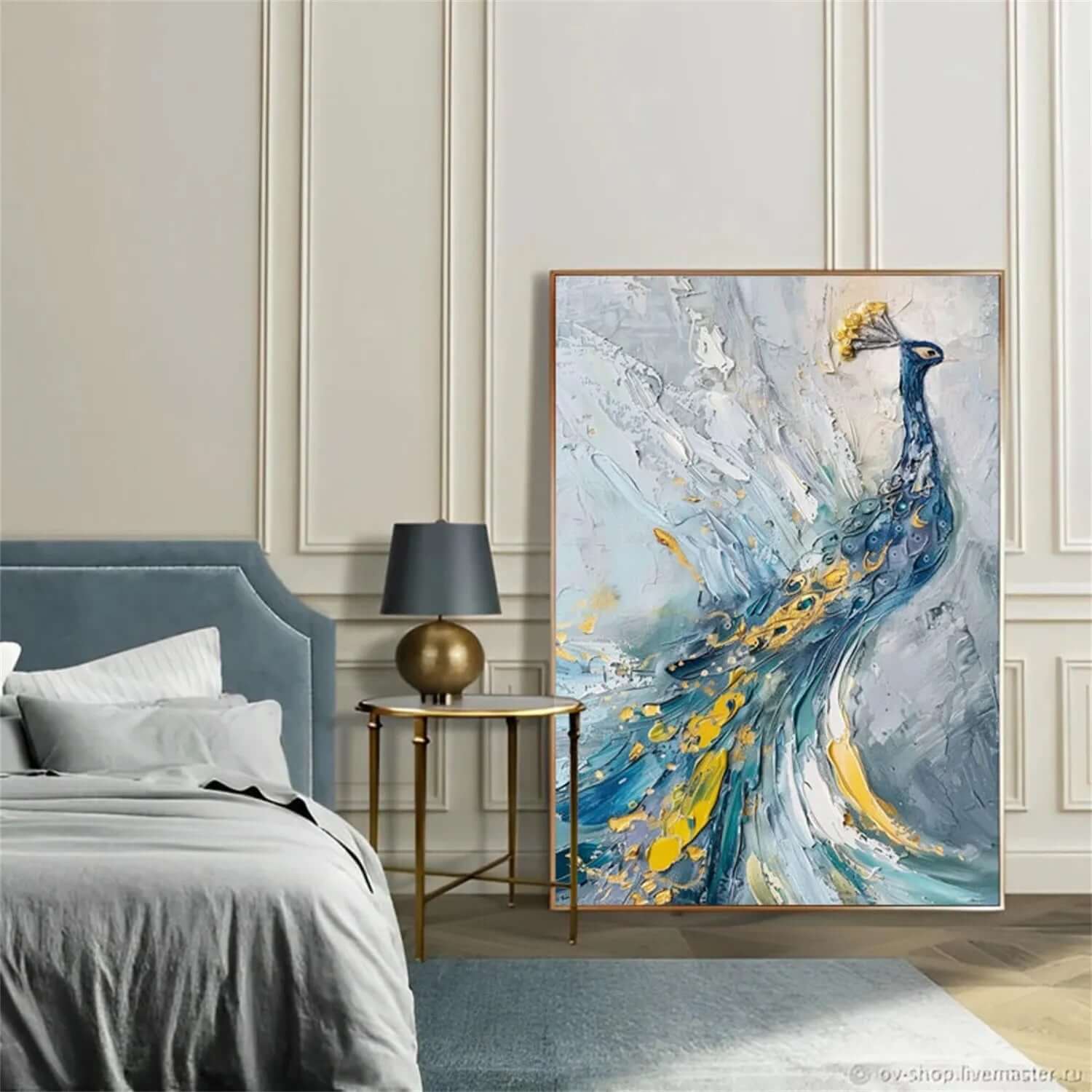The Plume Parade - Abstract Peacock Canvas Art