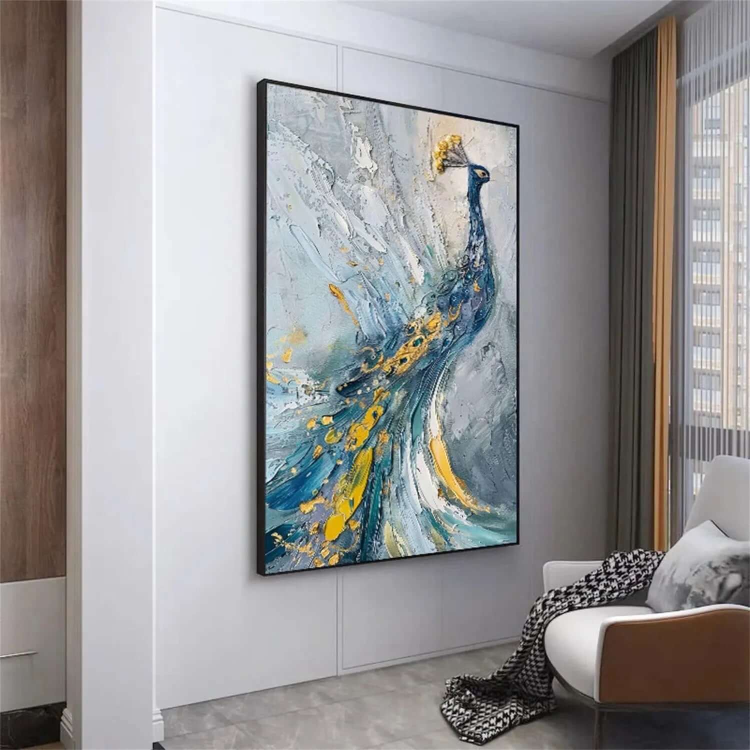 The Plume Parade - Abstract Peacock Canvas Art