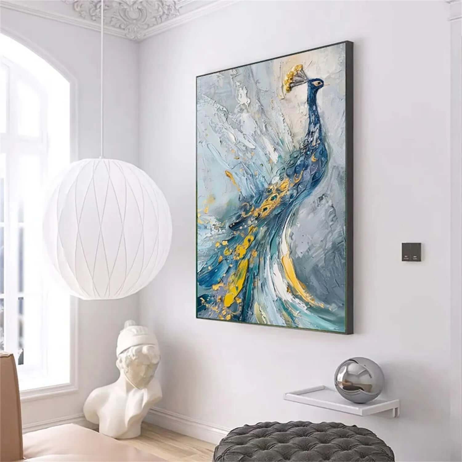 The Plume Parade - Abstract Peacock Canvas Art