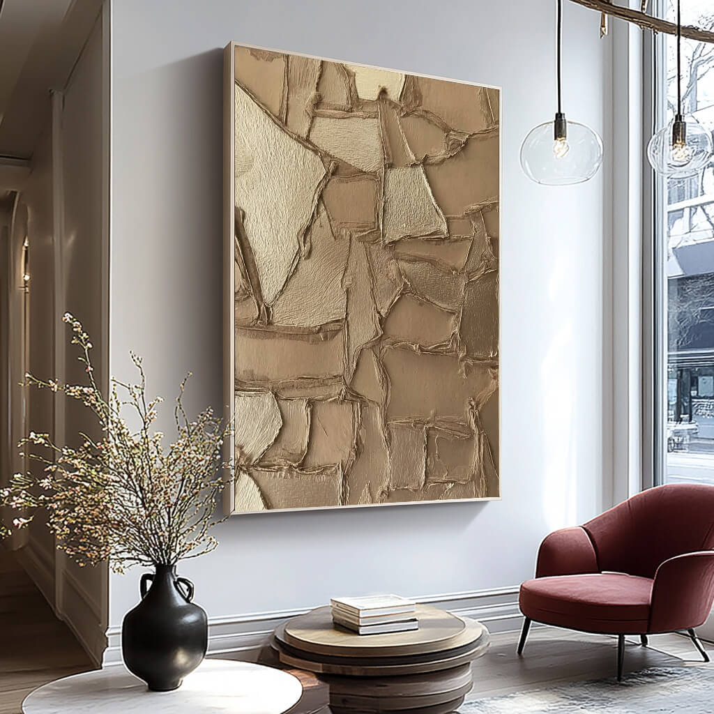 The Silent Pulse - Large Abstract Hand Painted Wabi Sabi Wall Art