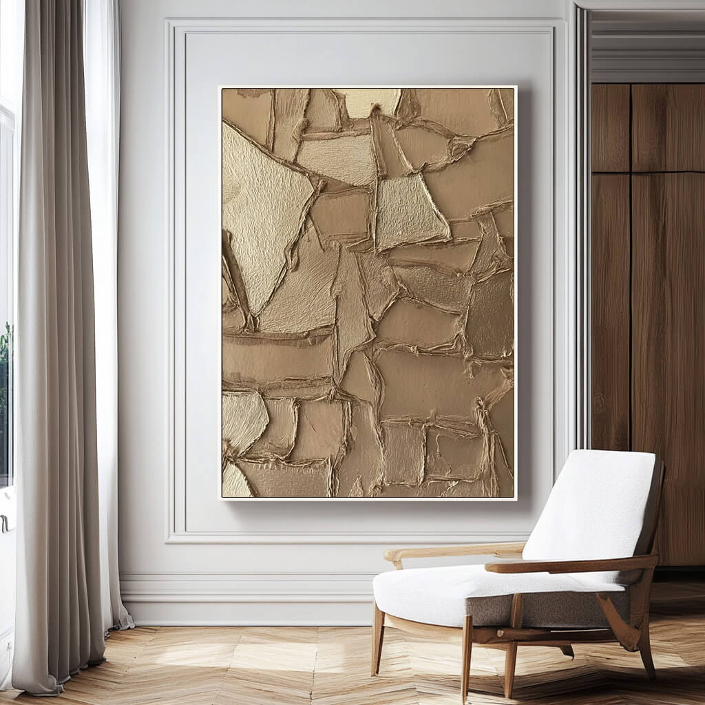 The Silent Pulse - Large Abstract Hand Painted Wabi Sabi Wall Art