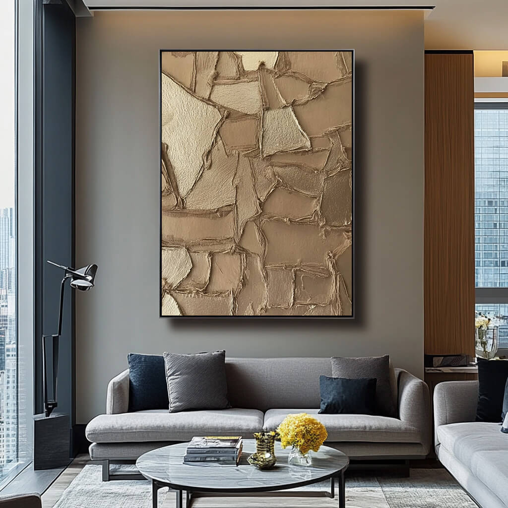 The Silent Pulse - Large Abstract Hand Painted Wabi Sabi Wall Art