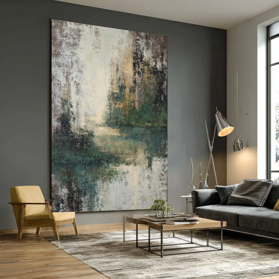 Thicket of Green - Large Modern Abstract Greenery Abstract Wall Art