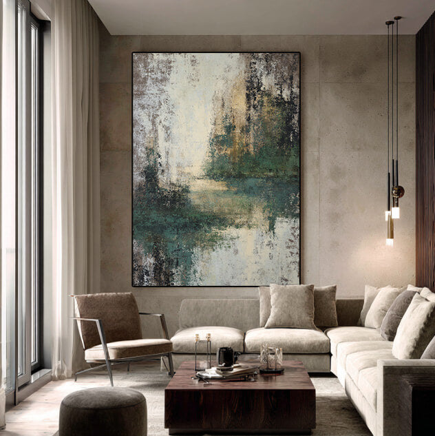 Thicket of Green - Large Modern Abstract Greenery Abstract Wall Art