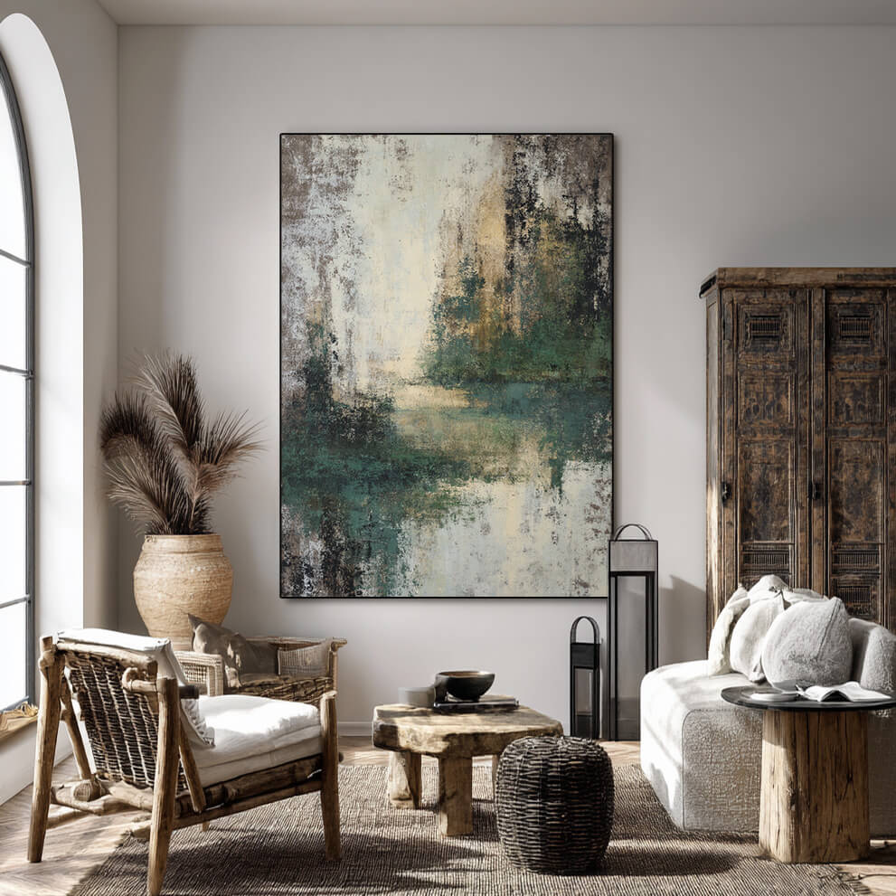 Thicket of Green - Large Modern Abstract Greenery Abstract Wall Art
