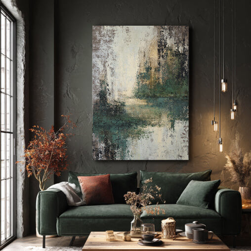 Thicket of Green - Large Modern Abstract Greenery Abstract Wall Art