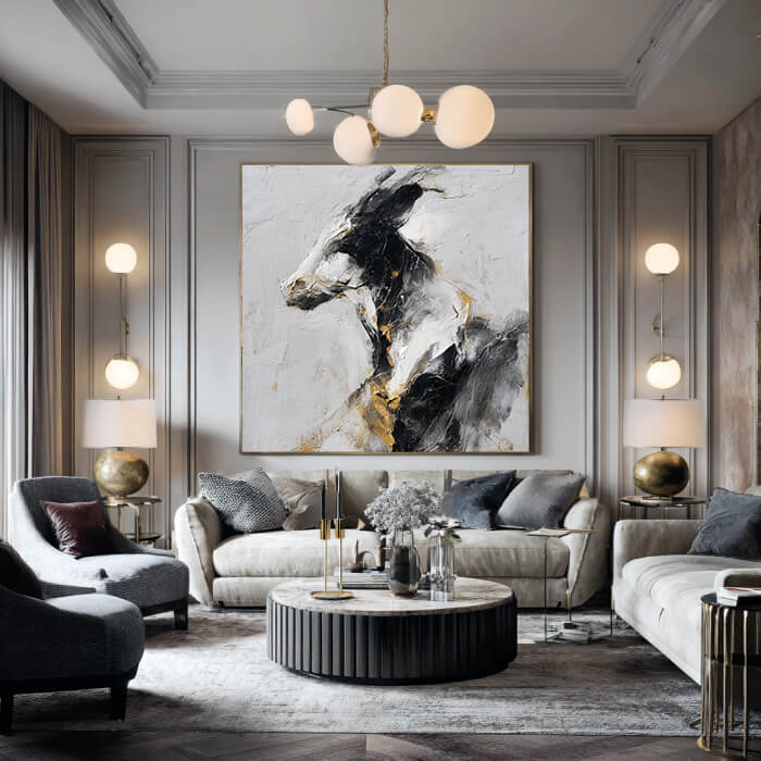 Untamed Pulse - Large Hand Painted Textured Animal Abstract Wall Art