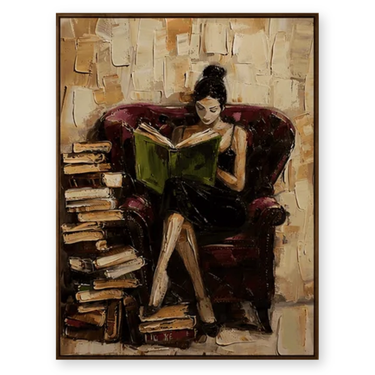 Impressionist Art | Burgundy Chair Read