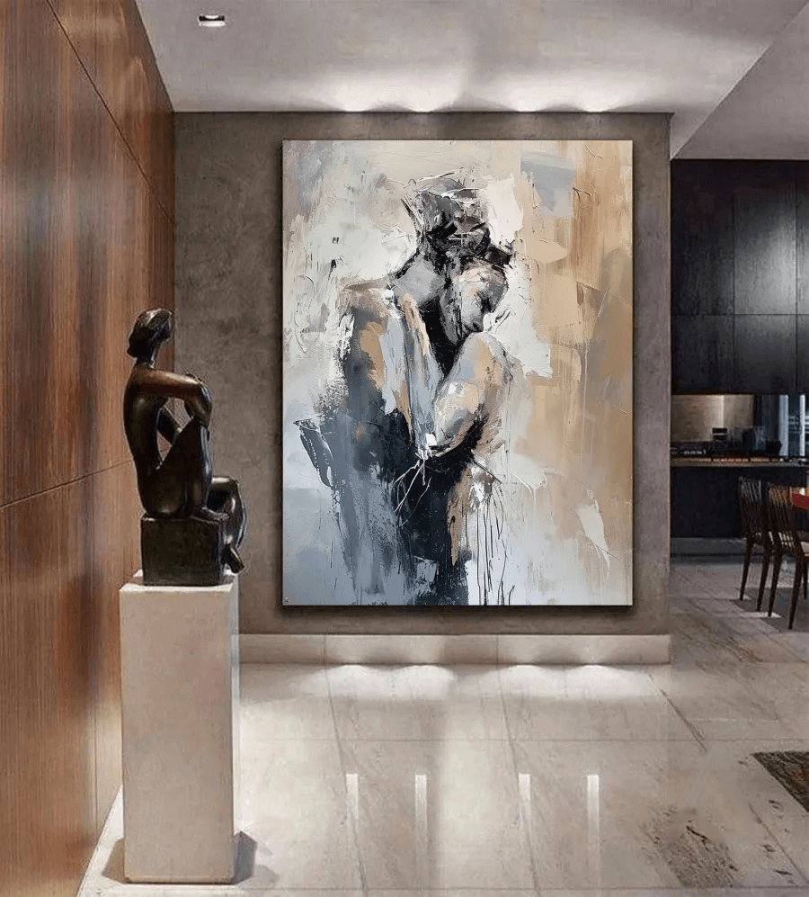 What the Heart Knows - Modern Embrace Abstract Art Painting
