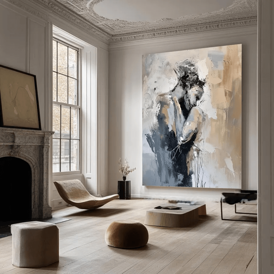 What the Heart Knows - Modern Embrace Abstract Art Painting