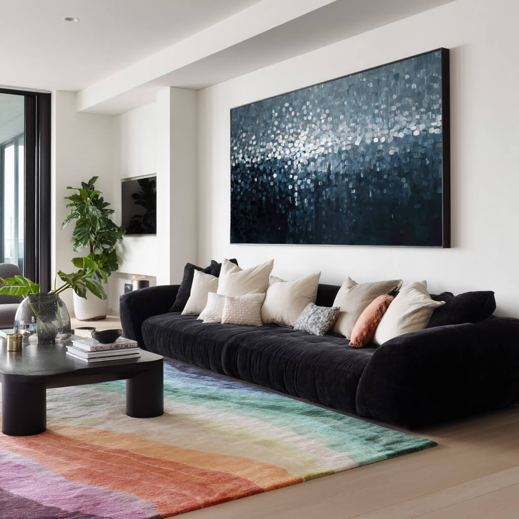 Winter Solitude - Large Abstract Grey and Black Wall Art