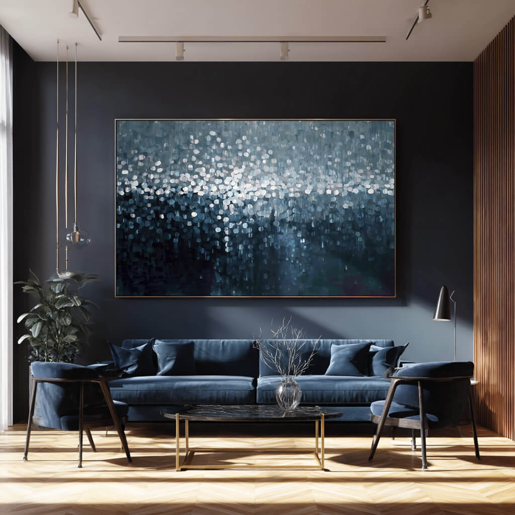 Winter Solitude - Large Abstract Grey and Black Wall Art