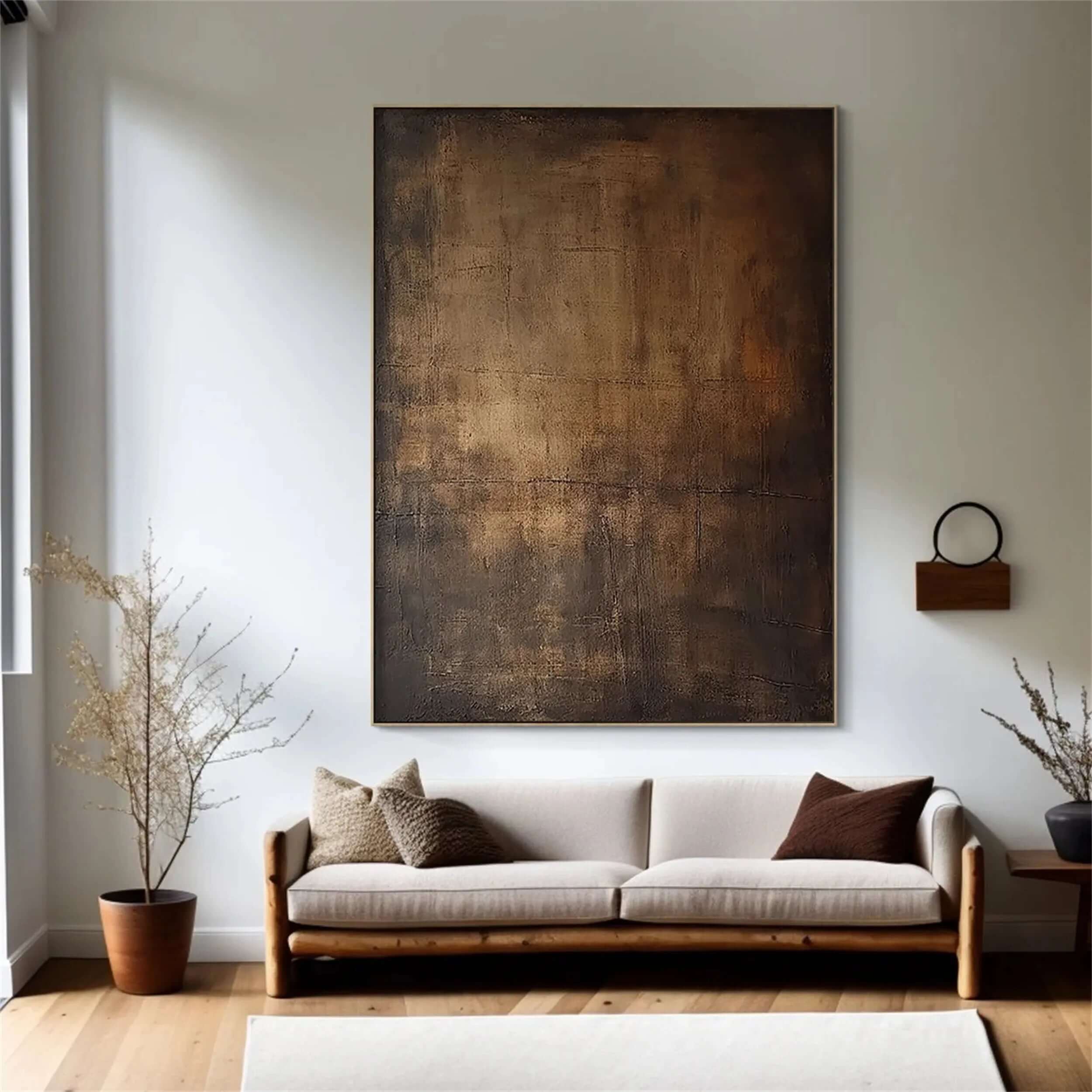 Worn Down - Minimalist Bronze Abstract Canvas Art